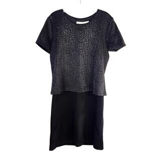 Kathy Lee Women's Dress Large L Black  Sleeves Lace Misses Size12 14